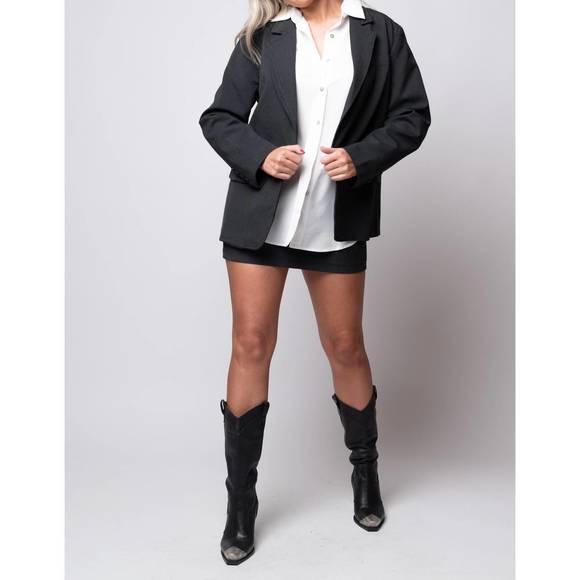 NEW MOON RIVER women's laken blazer in charcoal - Picture 2 of 5